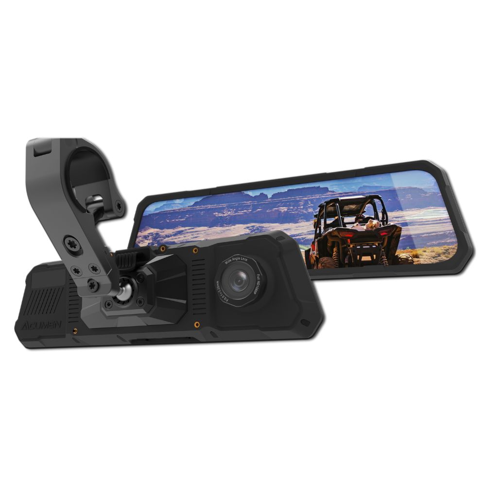 The Legend Mirror with Acumen Switch Box (2 Channel includes forward facing and rear facing camera/ 3 Channel includes one additional camera)