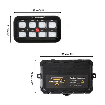 AR-800 MULTIFUNCTION RGB SWITCH PANEL WITH BLUETOOTH CONTROLLED & 47 INCH EXTENSION CABLE(OPTIONAL) FOR JEEP