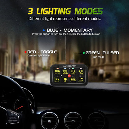 AR-800 MULTIFUNCTION RGB SWITCH PANEL WITH BLUETOOTH CONTROLLED & 47 INCH EXTENSION CABLE(OPTIONAL) FOR JEEP