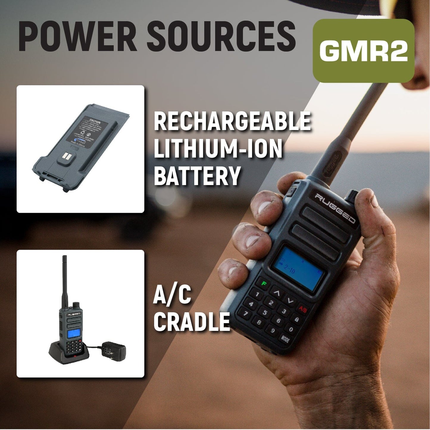 Jeep Radio Kit - GMR25 Waterproof GMRS Mobile Radio and GMR2 Handheld