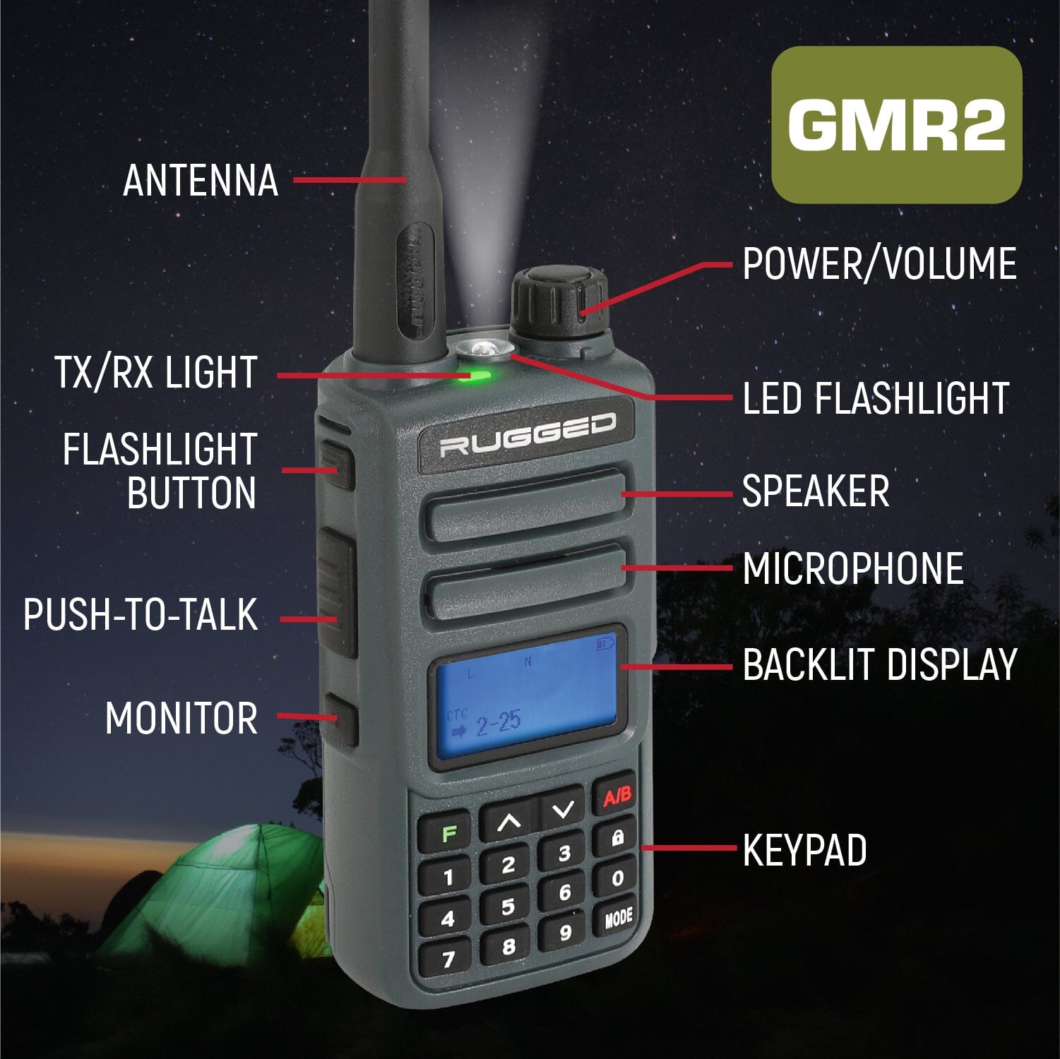 Jeep Radio Kit - GMR25 Waterproof GMRS Mobile Radio and GMR2 Handheld