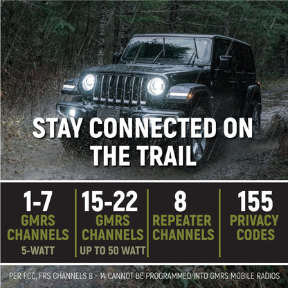 Jeep Wrangler JK and JKU Two-Way GMRS Mobile Radio Kit