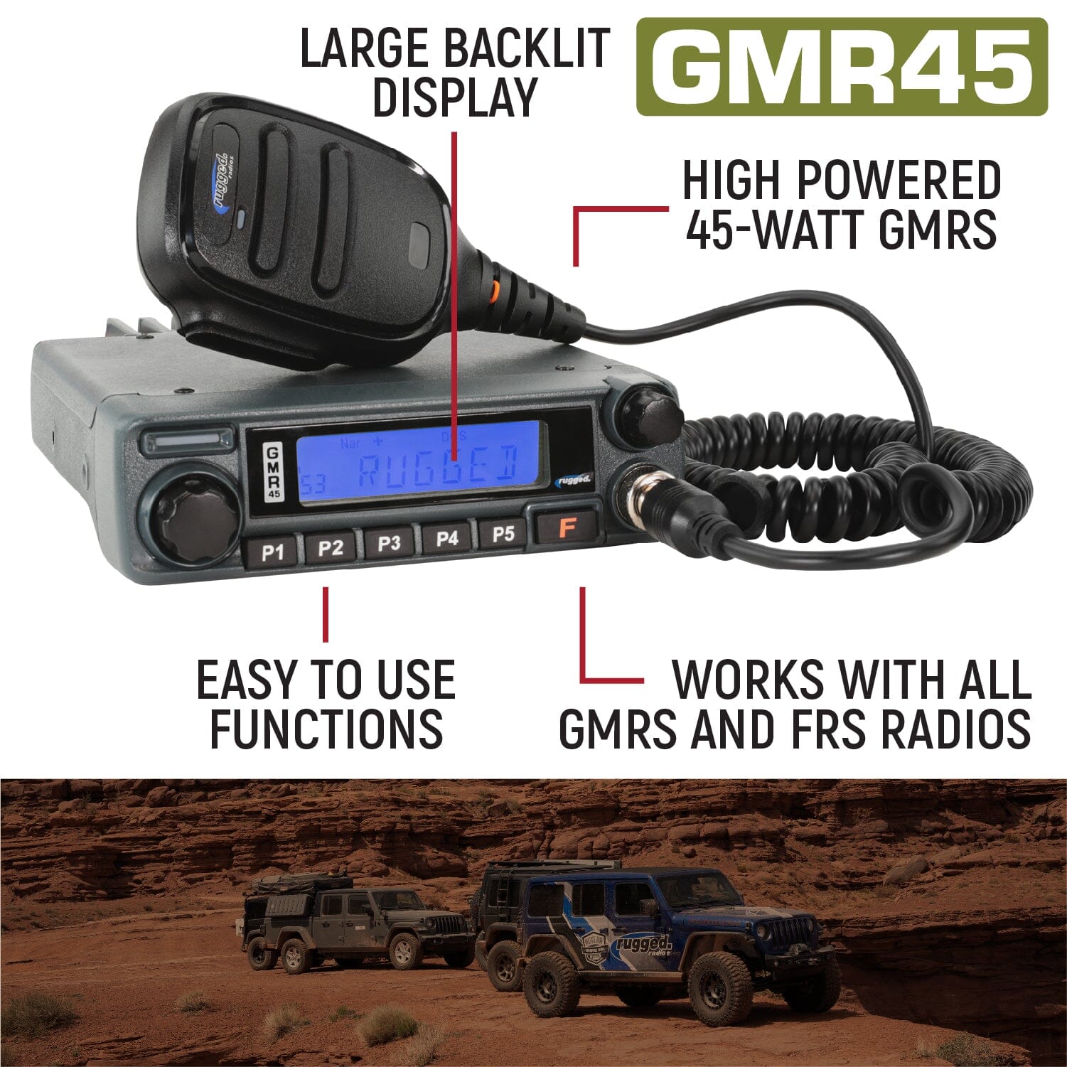 Radio Kit - GMR45 High Power GMRS Band Mobile Radio with Antenna